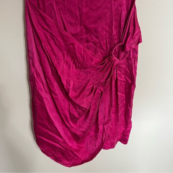 Vintage Mary Jo Bruno Pink 100%‎ Silk Knee Length Drape Dress Size 4 - Picture 2 of 13